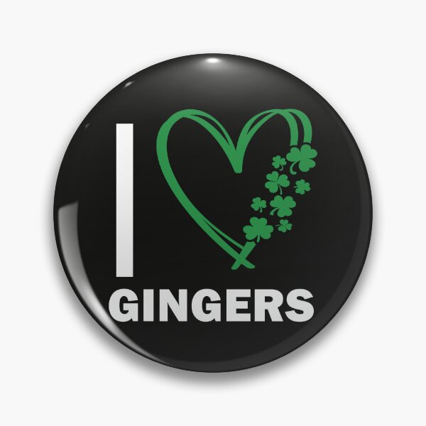 Artikelvorschau, Ich liebe Gingers – Kleegrün-weißes Herzdesign entworfen und verkauft von EmeraldeaArt.