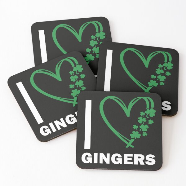 Item preview, I love Gingers - clover green-white heart design designed and sold by EmeraldeaArt.