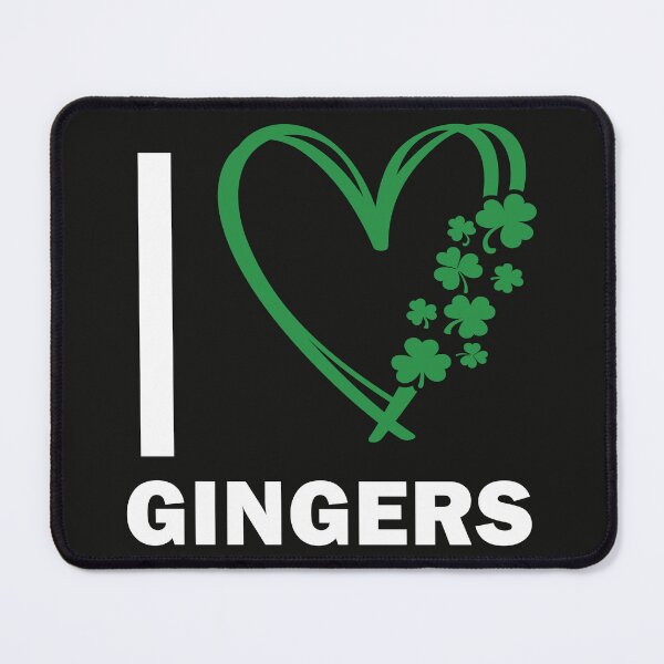 Item preview, I love Gingers - clover green-white heart design designed and sold by EmeraldeaArt.