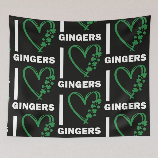 Item preview, I love Gingers - clover green-white heart design designed and sold by EmeraldeaArt.