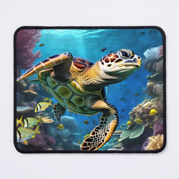 Item preview, Sea Turtle swimming through a coral reef designed and sold by Sadoart.