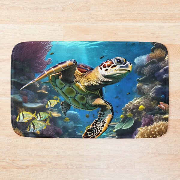 Item preview,  Sea Turtle swimming through a coral reef  designed and sold by Sadoart.