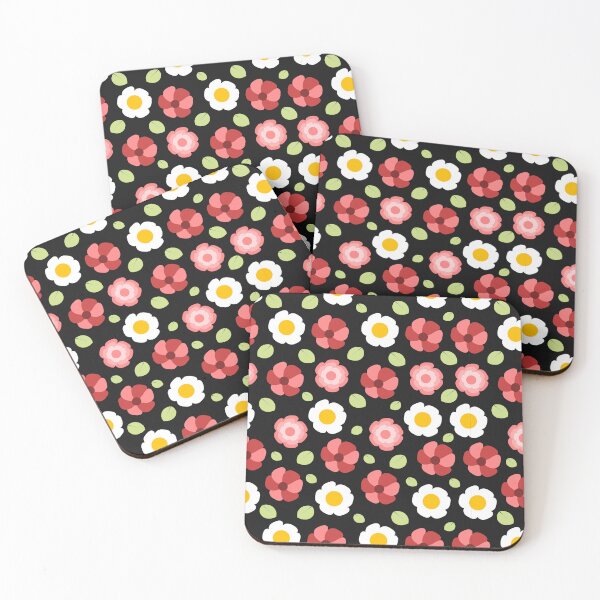 Item preview, White Green Pink & Red  Flower ; Bohemian Pattern designed and sold by PatternInArt.