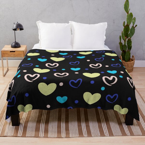 Item preview, Green Blue & Pink Hearts ; Bohemian Pattern designed and sold by PatternInArt.