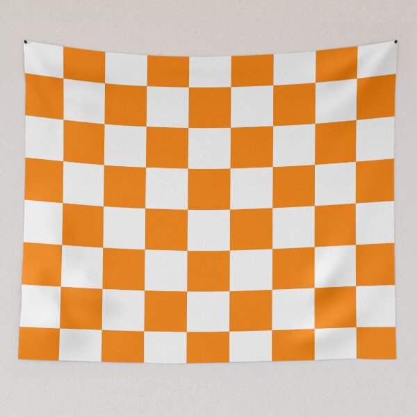Item preview, Checkered - White and Orange designed and sold by JustPatterns2.