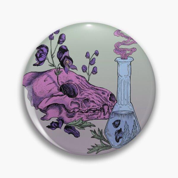 Item preview, Aconite Wolf Skull (Color background) designed and sold by NelRiott.