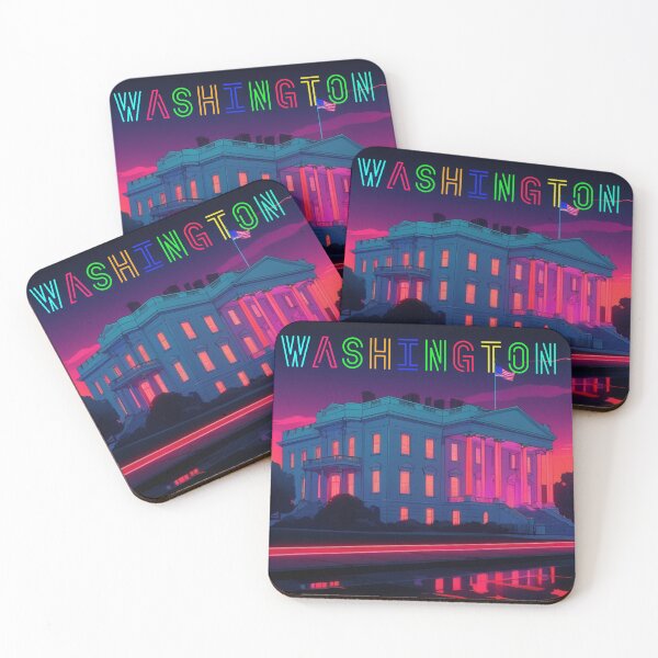 Item preview, Neon Washington: A Vibrant Night at the White House designed and sold by MadebyTommy.