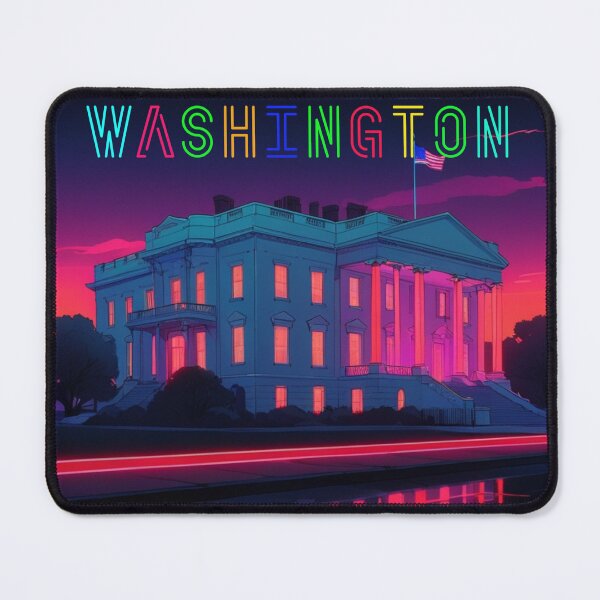 Item preview, Neon Washington: A Vibrant Night at the White House designed and sold by MadebyTommy.
