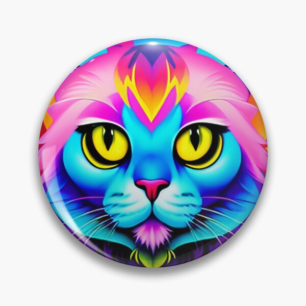 Item preview, Graffiti Inspired Art - abstract colorful cat looking at you designed and sold by SpartanDStore.