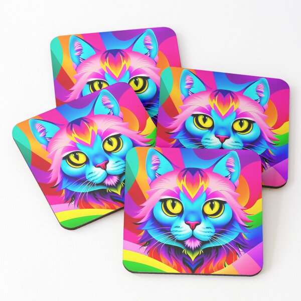 Item preview, Graffiti Inspired Art - abstract colorful cat looking at you designed and sold by ZenReiArt.