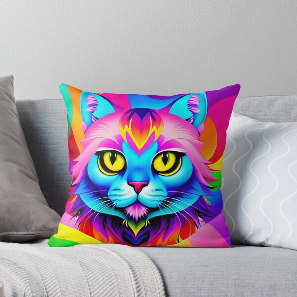 Item preview, Graffiti Inspired Art - abstract colorful cat looking at you designed and sold by SpartanDStore.
