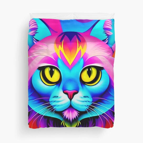 Item preview, Graffiti Inspired Art - abstract colorful cat looking at you designed and sold by SpartanDStore.