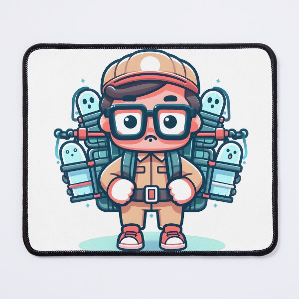 Item preview, Kawaii Ghost Hunter: Wearing Oversized Glasses And A Backpack Filled With Ghost Traps designed and sold by CanvasCutie.