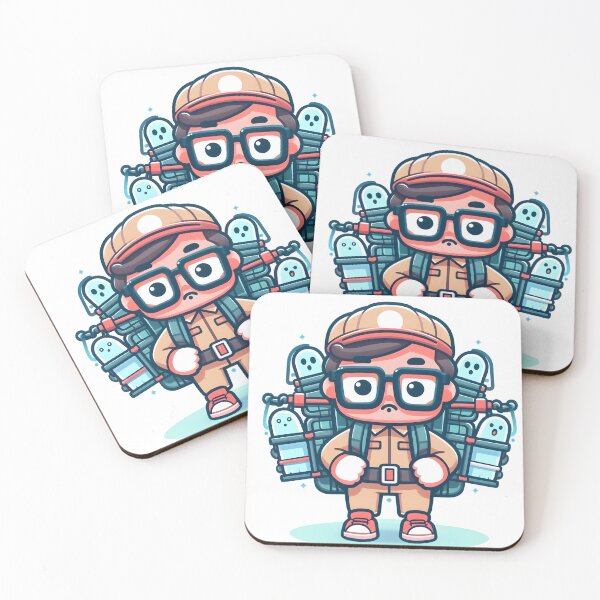 Item preview, Kawaii Ghost Hunter: Wearing Oversized Glasses And A Backpack Filled With Ghost Traps designed and sold by CanvasCutie.