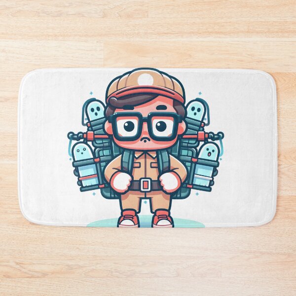 Item preview, Kawaii Ghost Hunter: Wearing Oversized Glasses And A Backpack Filled With Ghost Traps designed and sold by CanvasCutie.