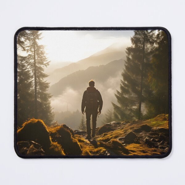 Item preview, Hiking in Autumn: A Solitary Trek through the Foggy Forest designed and sold by Shirtastically.