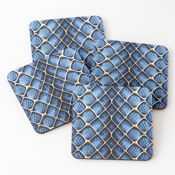 Item preview, Printed blue leather snake skin pattern designed and sold by brokenpones.