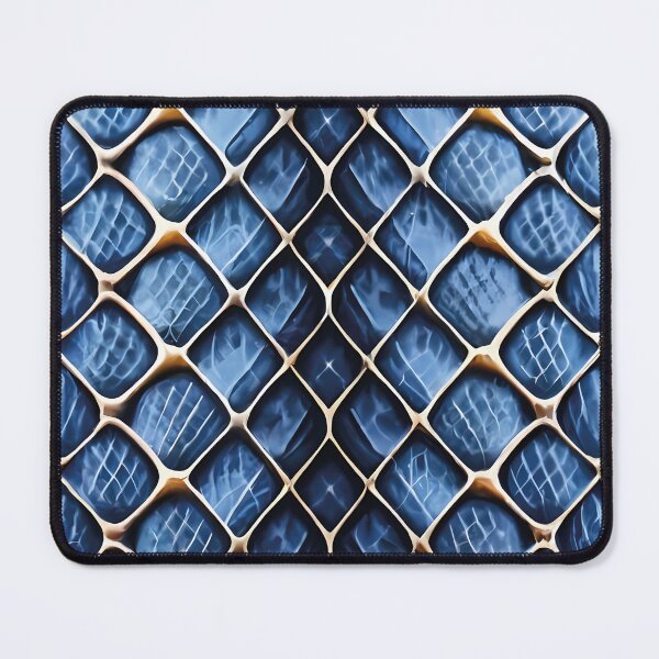 Item preview, Printed blue leather snake skin pattern designed and sold by brokenpones.