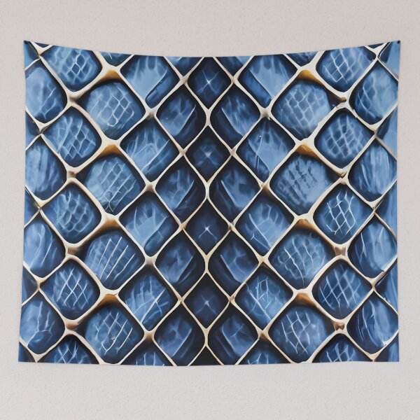 Item preview, Printed blue leather snake skin pattern designed and sold by brokenpones.