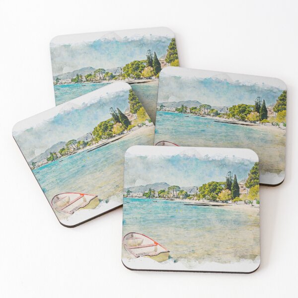 Item preview, Puerto Pollensa Mallorca Watercolour Effect designed and sold by GG WALL ART.