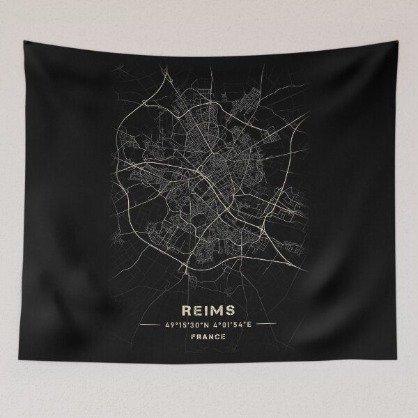 Item preview, Map of Reims Black and white designed and sold by Jerhus.