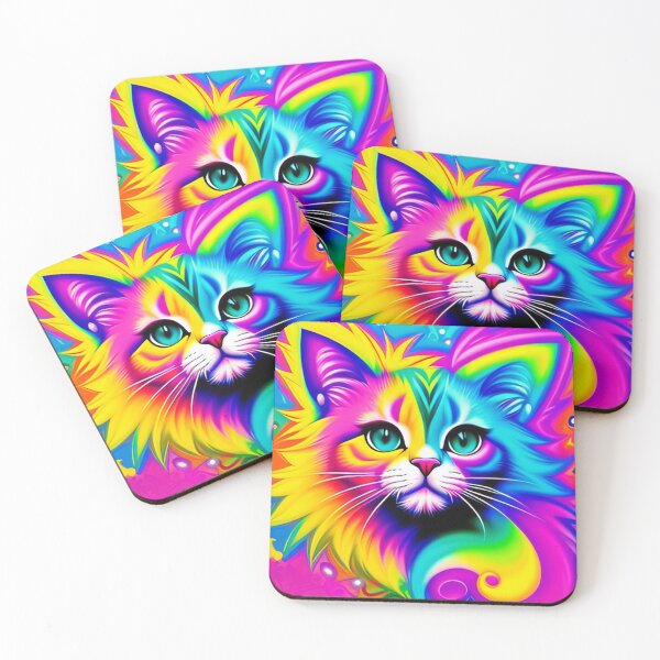 Item preview, Psychedelic Bright Cute and Vibrant Kitty Graffiti Inspired art designed and sold by ZenReiArt.