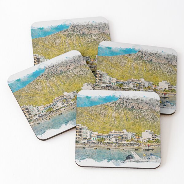 Item preview, Puerto Pollensa Mallorca Watercolour Effect designed and sold by GG WALL ART.
