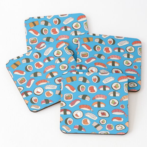 Item preview, Repeat pattern with delicious hand drawn sushi seamless pattern. designed and sold by 137Lanternes.