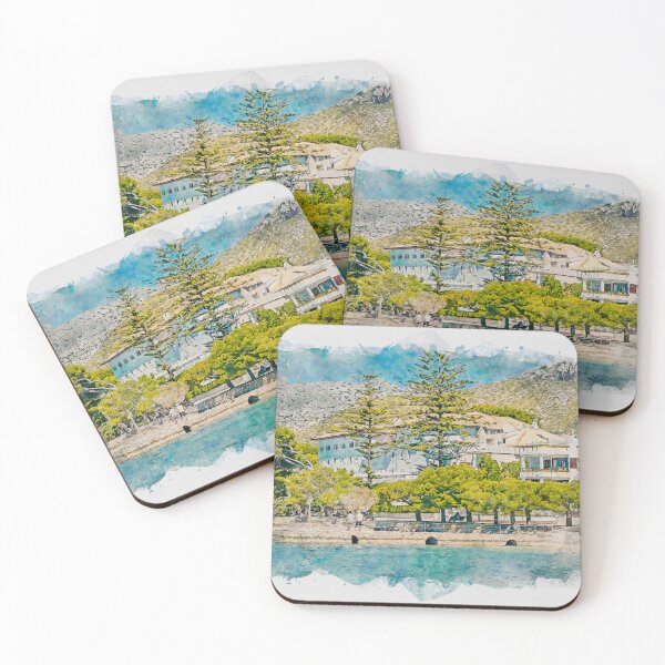 Item preview, Puerto Pollensa Mallorca Watercolour Effect designed and sold by GG WALL ART.