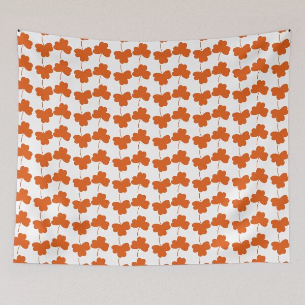 Item preview, Feeling Cloverly Orange: Orange Shamrock Clover Pattern on White designed and sold by IraNiva.