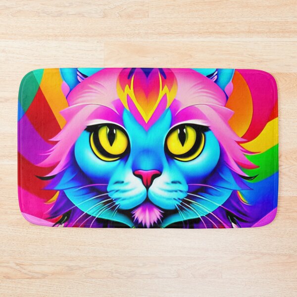 Item preview, Graffiti Inspired Art - abstract colorful cat looking at you designed and sold by ZenReiArt.