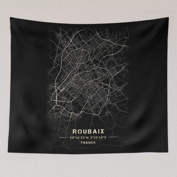 Item preview, Map of Roubaix Black and white designed and sold by Jerhus.