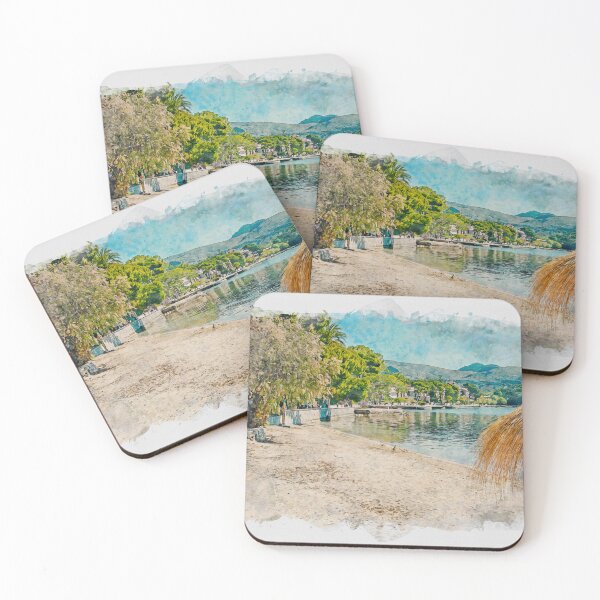 Item preview, Puerto Pollensa Mallorca Watercolour Effect designed and sold by GG WALL ART.