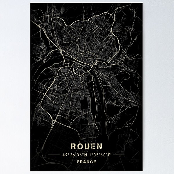 Item preview, Map of Rouen Black and white designed and sold by Jerhus.