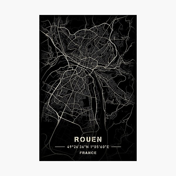 Item preview, Map of Rouen Black and white designed and sold by Jerhus.