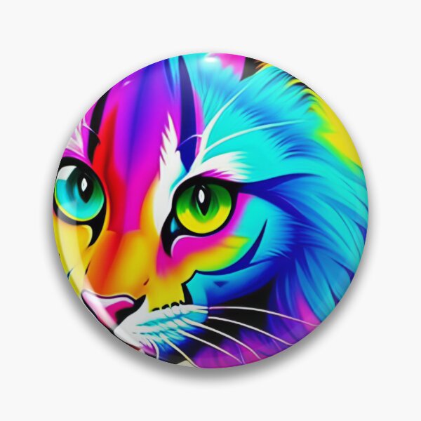Item preview, Psychedelic Art Cat Graffiti -  colorful cat face designed and sold by ZenReiArt.