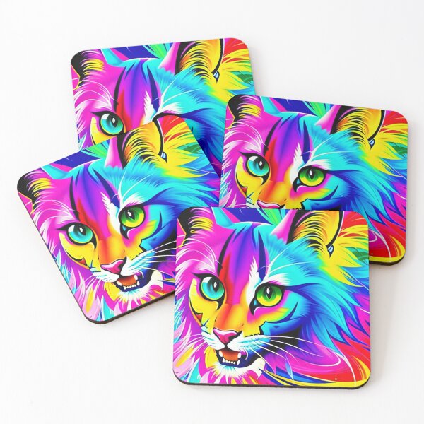 Item preview, Psychedelic Art Cat Graffiti -  colorful cat face designed and sold by ZenReiArt.