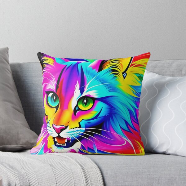 Item preview, Psychedelic Art Cat Graffiti -  colorful cat face designed and sold by SpartanDStore.