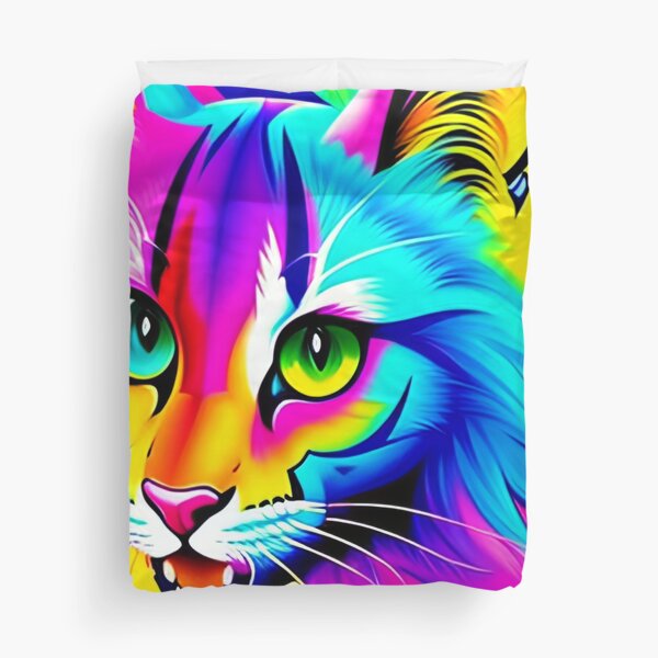 Item preview, Psychedelic Art Cat Graffiti -  colorful cat face designed and sold by SpartanDStore.