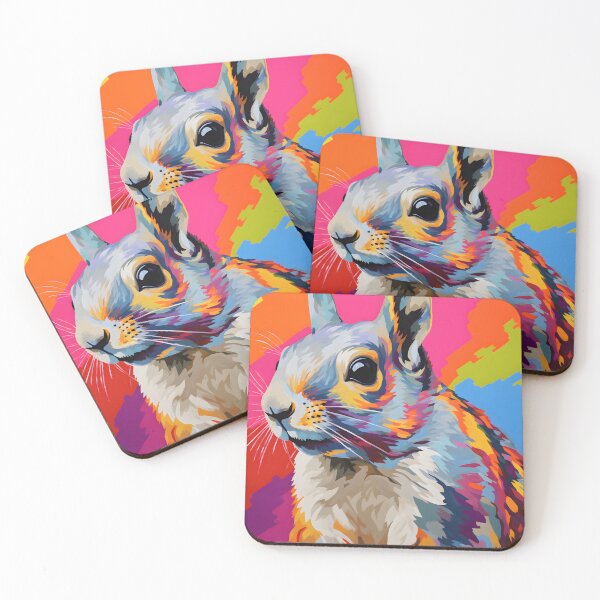 Item preview, Eastern Gray Squirrel portraits art. animal colorful. Animal throw pillow.  designed and sold by formform.