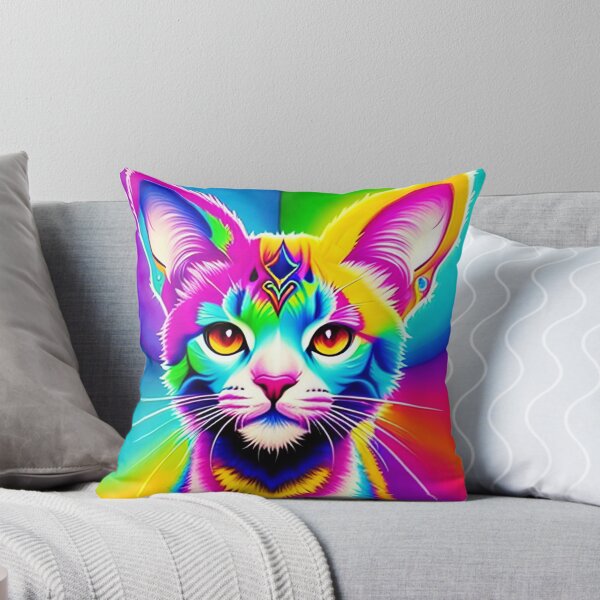 Item preview, Psychedelic Kitty Graffiti Art - Cute Colorful Cat Abstract Art designed and sold by SpartanDStore.