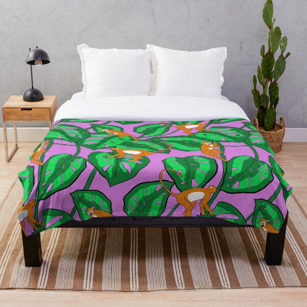 Item preview, Monstera Monkey Pattern in Hot Pink designed and sold by Andrea Turner.