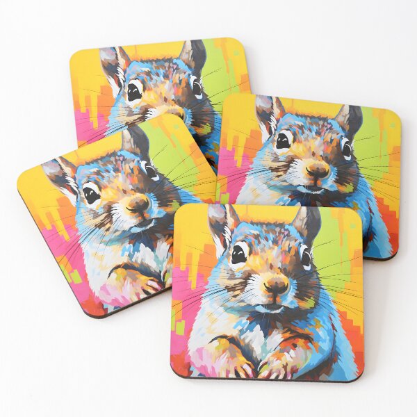Item preview, Eastern Gray Squirrel portraits art. animal colorful. Animal throw pillow.  designed and sold by formform.