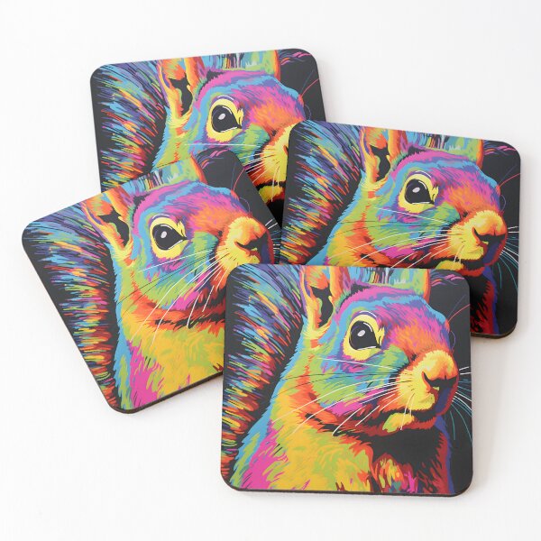 Item preview, Eastern Gray Squirrel portraits art. animal colorful. Animal throw pillow.  designed and sold by formform.