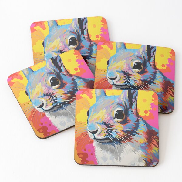 Item preview, Eastern Gray Squirrel portraits art. animal colorful. Animal throw pillow.  designed and sold by formform.
