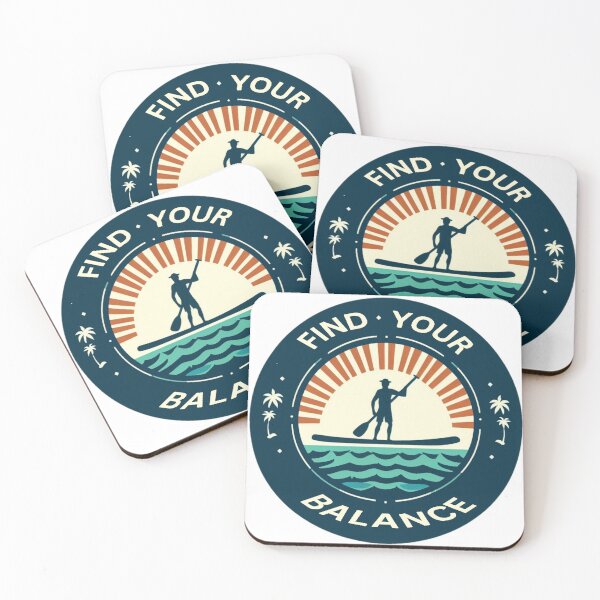 Item preview, Find your balance paddleboarding logo designed and sold by VistaMar.