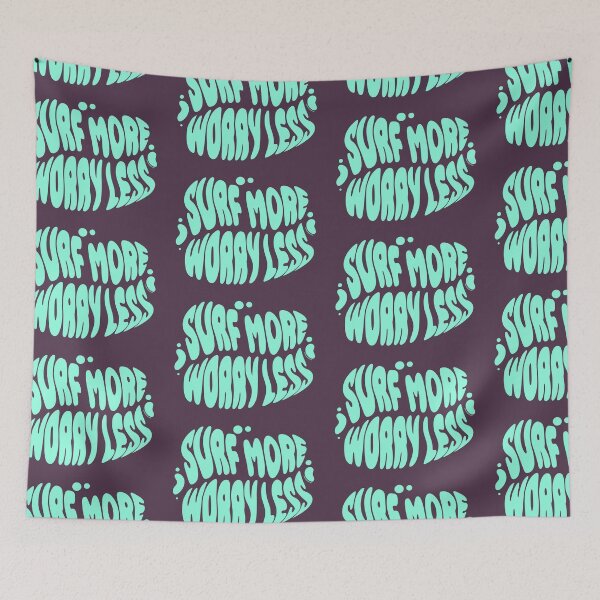 Item preview, Surf More Worry Less | 60s Psy Lettering designed and sold by monkeybusiness.pt.