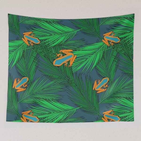 Item preview, Tree Frog Pattern in Berry Blue designed and sold by Andrea Turner.