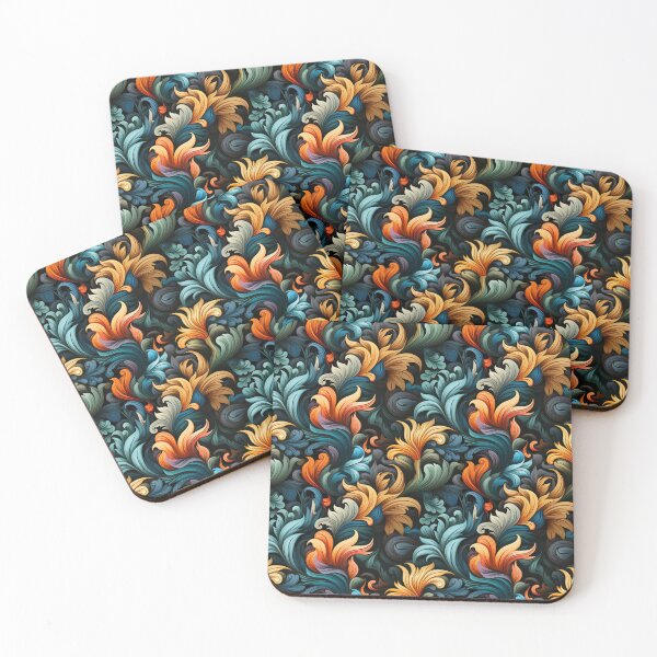 Item preview, Abstract floral pattern in vibrant colors designed and sold by Miauau Studio.