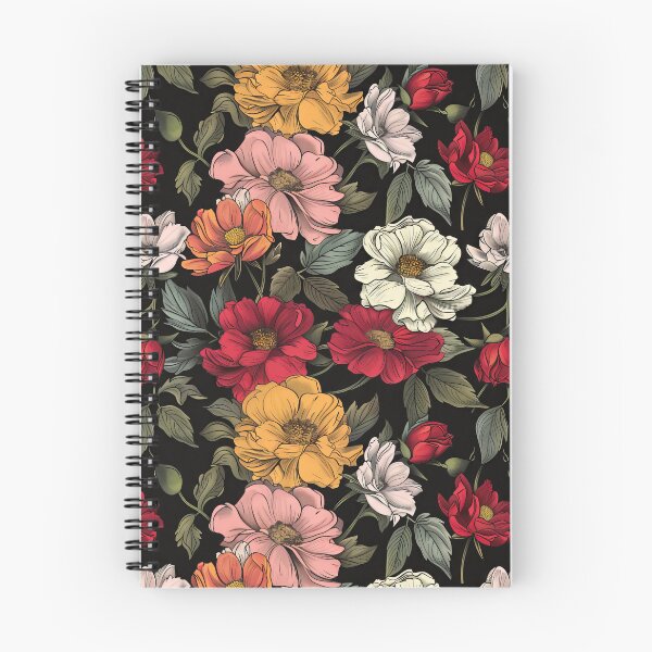 Item preview, Vintage Blooms: Multicolored Flowers on Noir Canvas designed and sold by cruzjone.